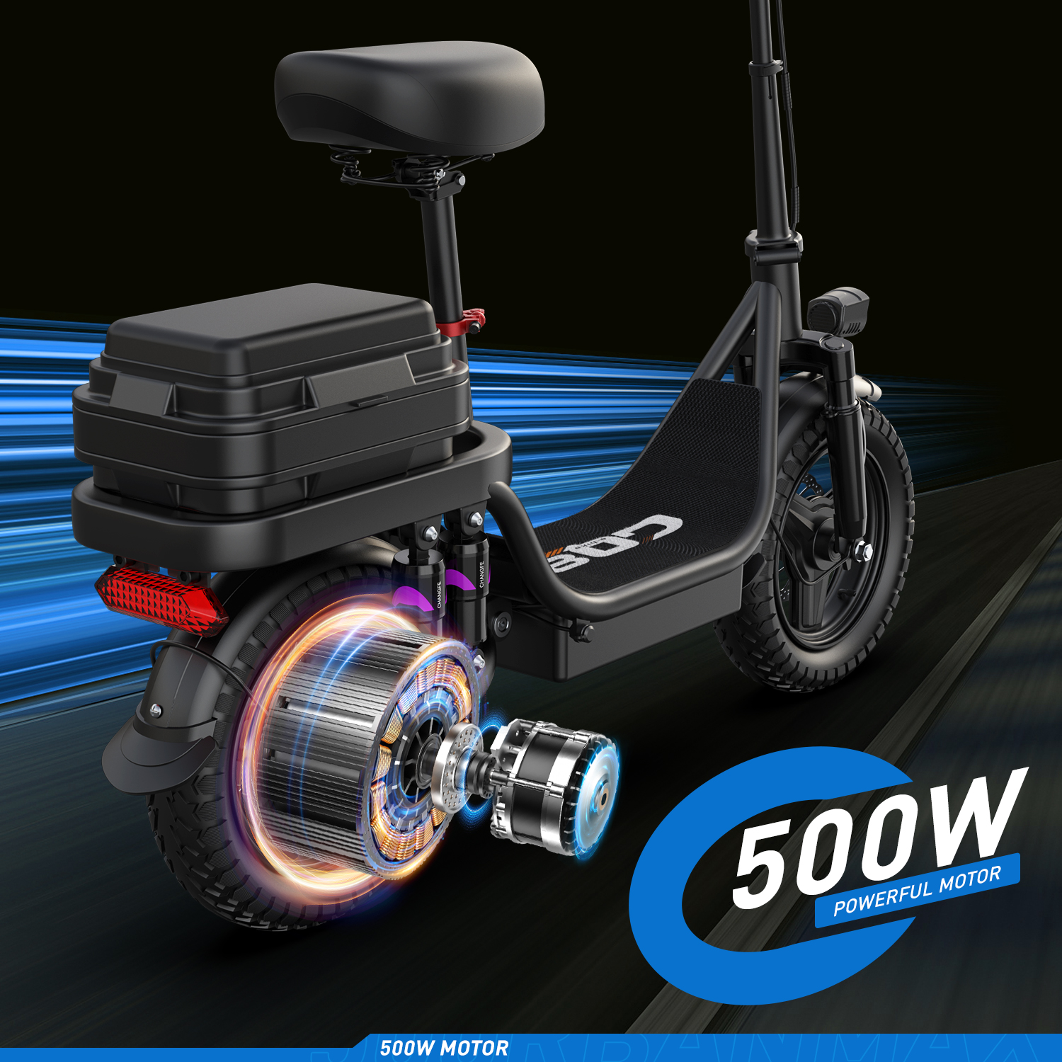 New Electric Scooter with Seat, Commuter Foldable, 48V 500W