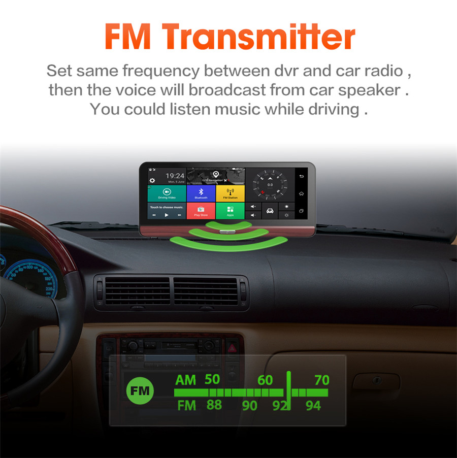 4G DVR GPS Navigation Android 1080 P Bluetooth video touch screen drive recorder