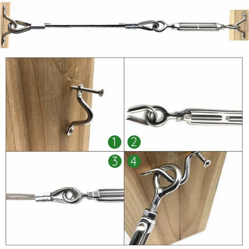 15 Sets G316 Stainless Steel Turnbuckle Balustrade Kit Wire Cable Handrail New eBay