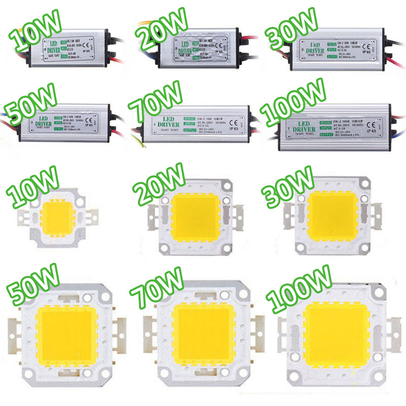 Neuer Stil 30W 50W 100W LED Chip COB Kein Bedarfstreiber AC220V IC Flutlicht