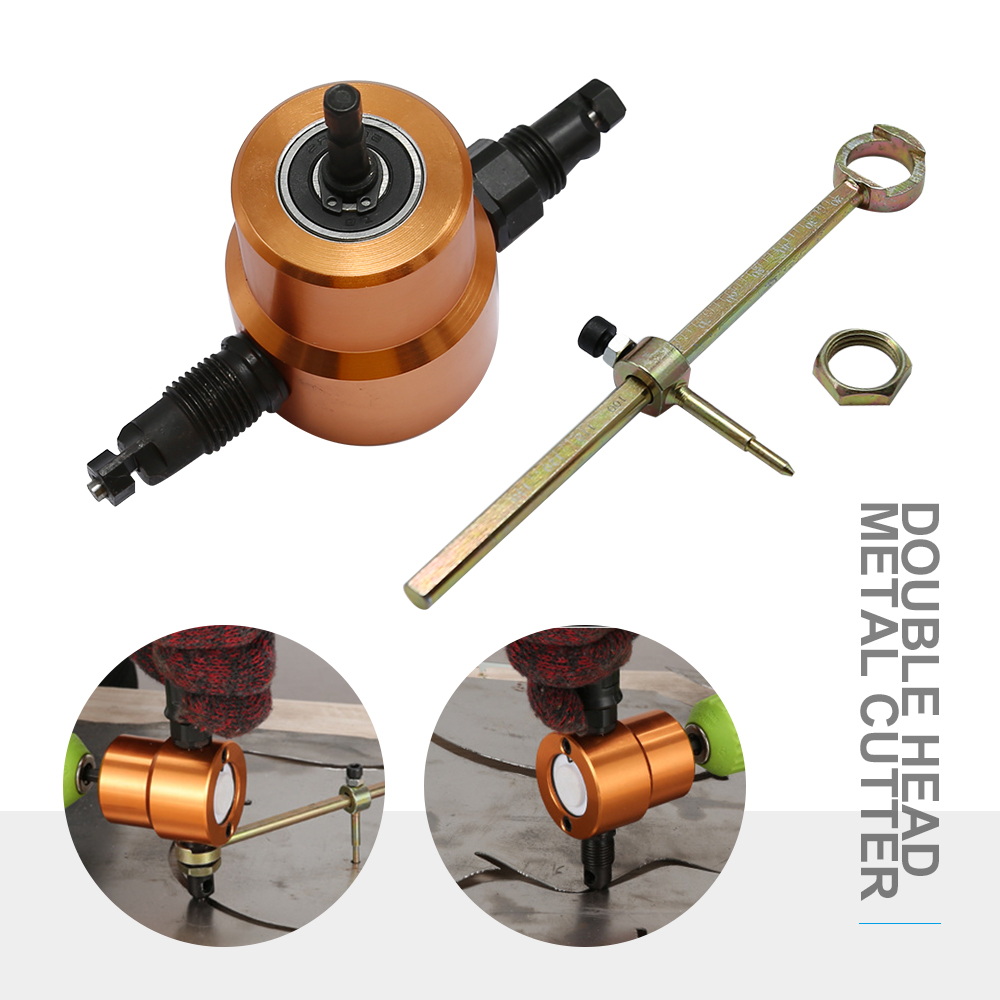 160AS 360° Rotating Nibbler Drill Attachment Double Head Sheet Metal