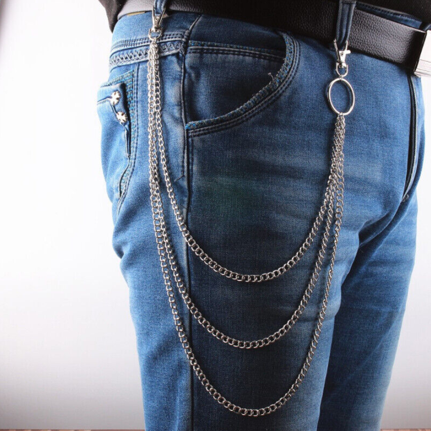 Tgirls Punk Goth Pant Chains - Alloy & Acrylic Wallet Chains For Jeans, Layered Keychains, Hip Hop Accessories For Women & Men