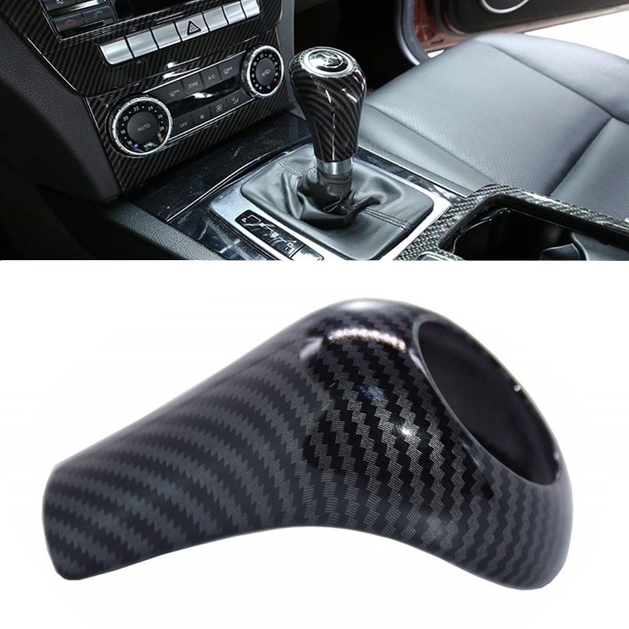 Gear Shift Knob Cover Trim Carbon Look For Mercedes Benz W204 C E G GLS