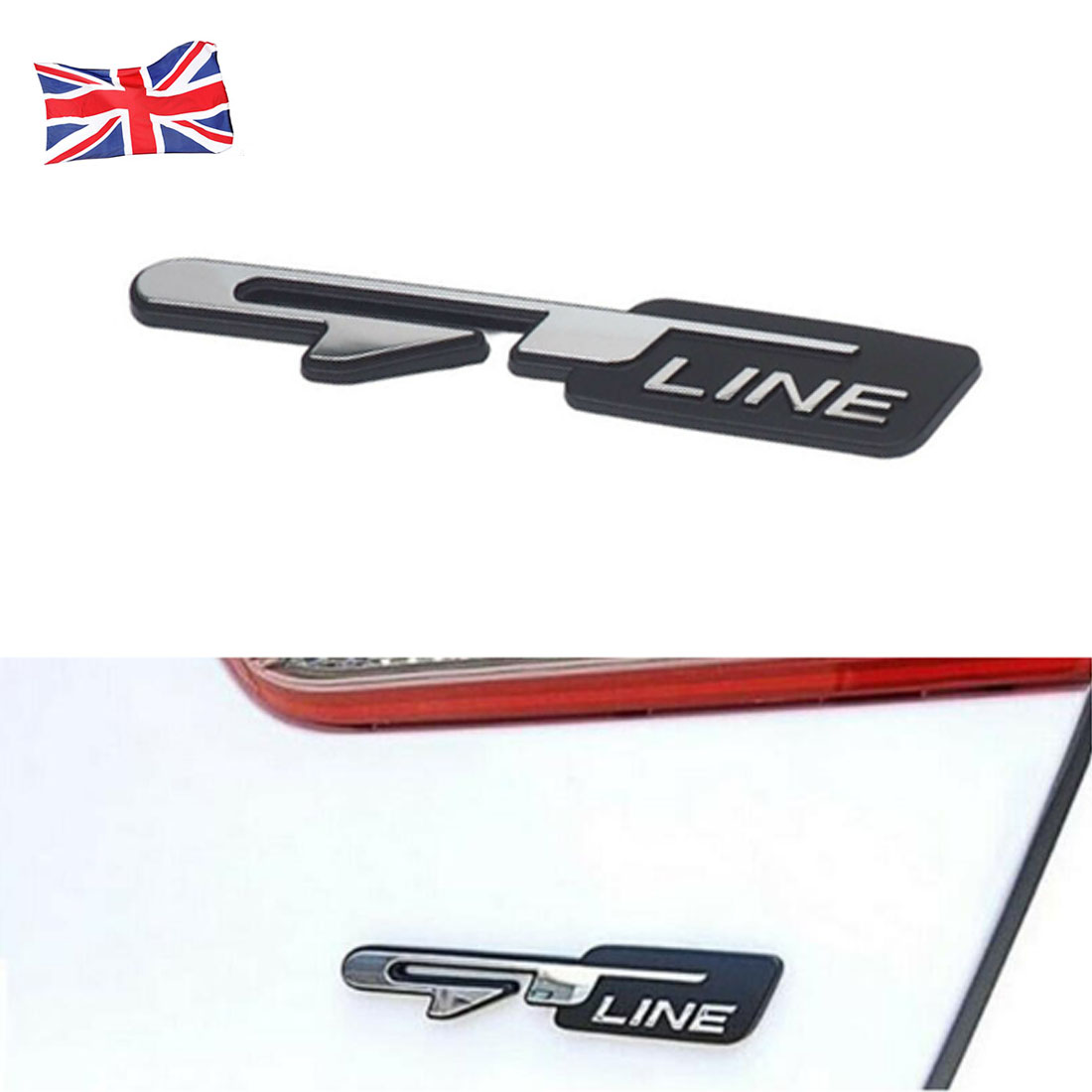 Metal GT Line Sticker Rear Trunk Decoration For Peugeot 3008 5008 2017-2019
