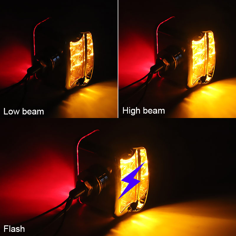 2pc LED Double Face Fender Turn Signal Light Amber/Red for Semi Truck Trailer