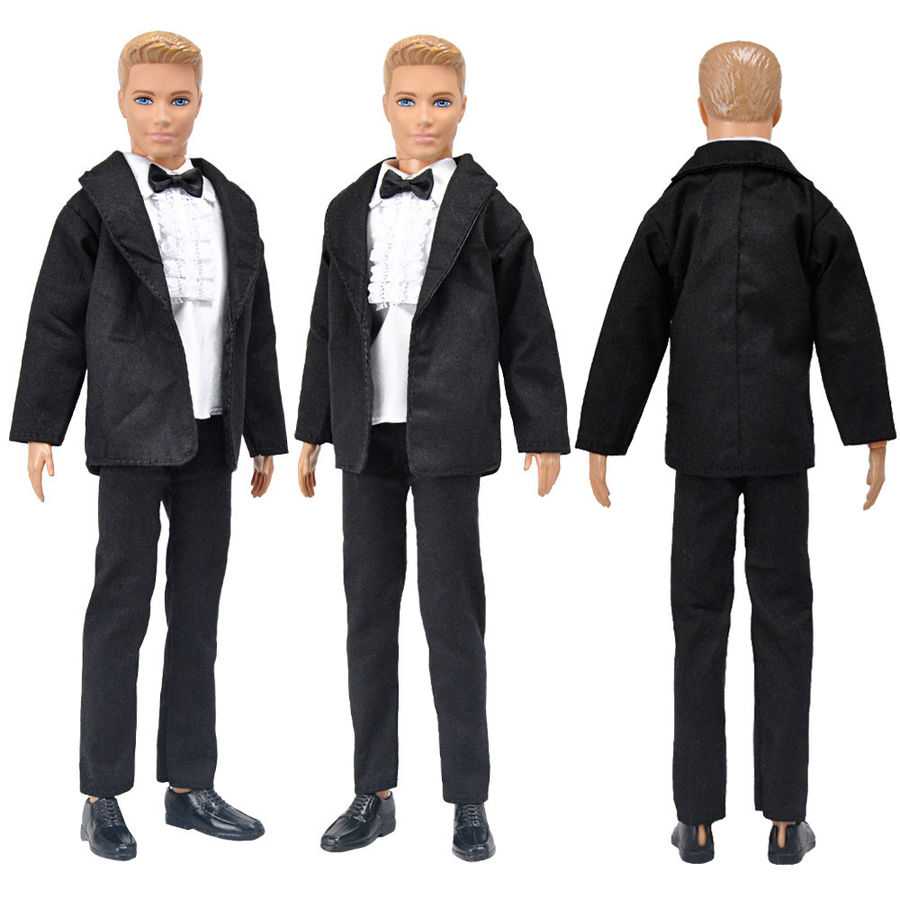 For Ken Doll Barbie Wedding Gown Dress Clothes+Formal Suit Outfit Small ...