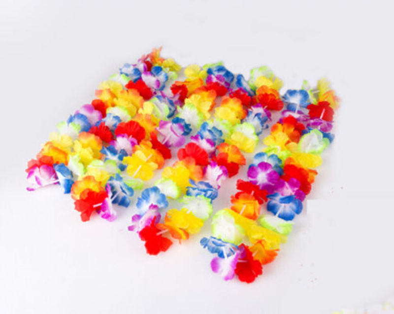 Hawaiian Lei Garland Flower Necklace – Tropical Fancy Dress Party Accessory