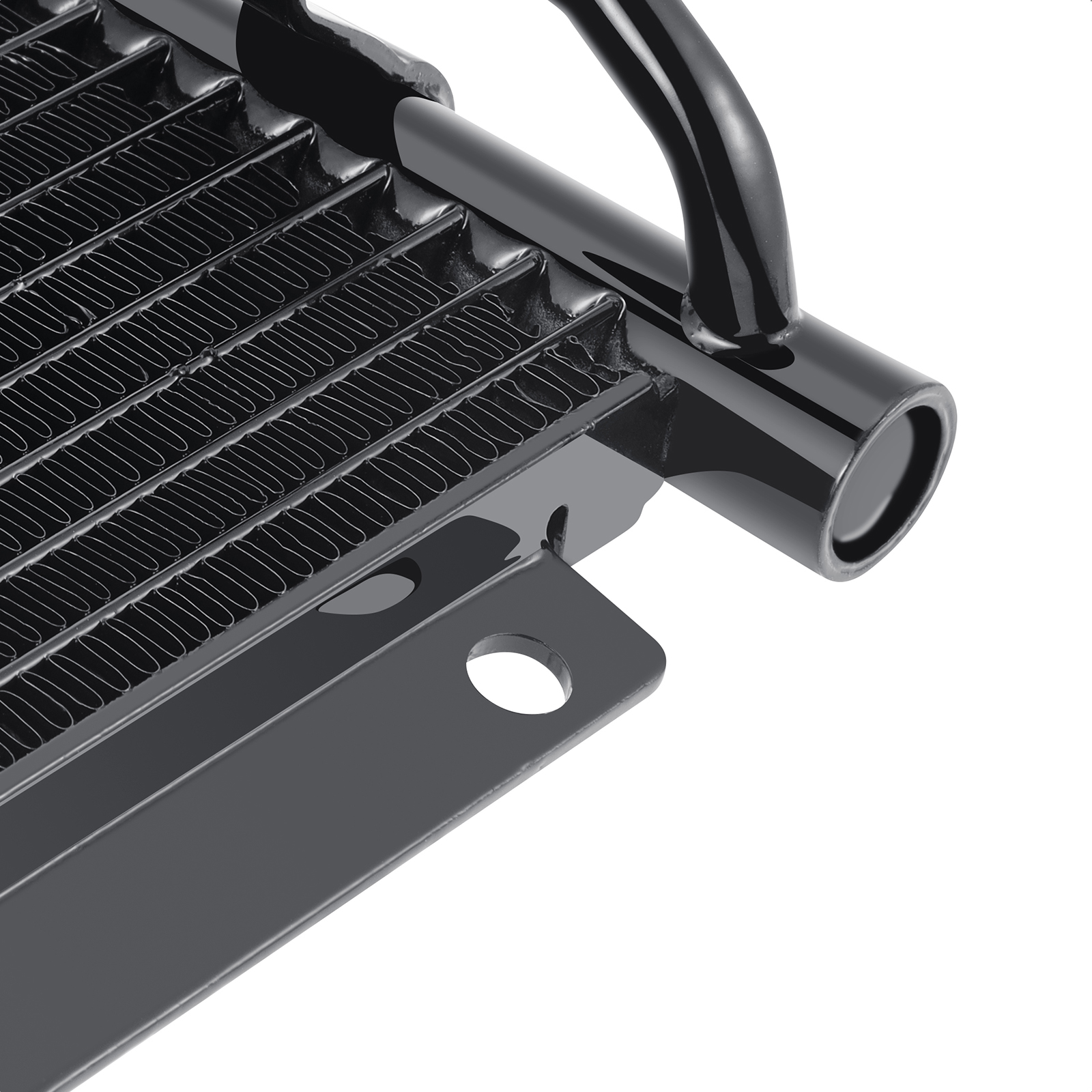 Oil Cooler Cover For Harley Touring Models (2017-2023) - Road King, Street Glide, Road Glide - Black ABS Plastic & Metal Bracket