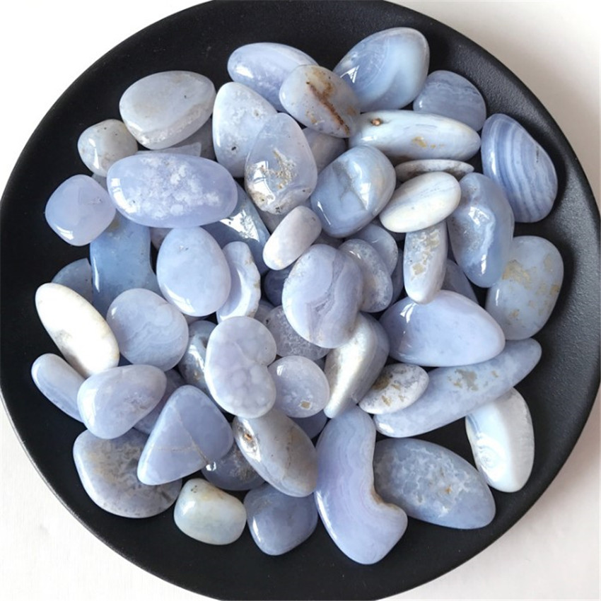 Chalcedony light blue Ore Crushed Gravel Stone Chunk Lots Degaussing tumbled