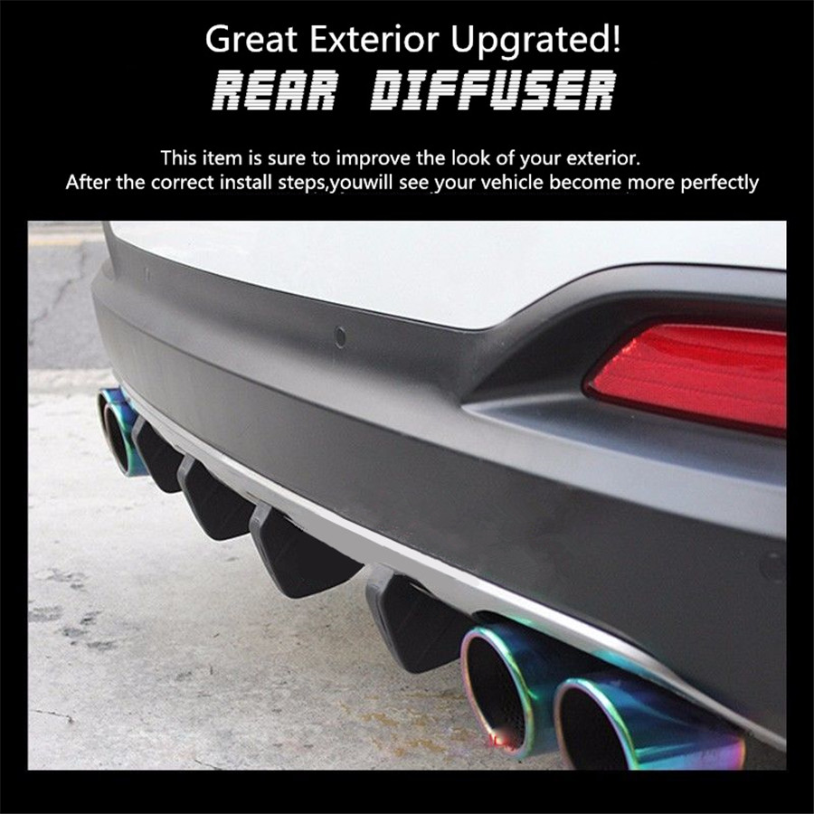 Universal 4Pcs PVC Car Rear Bumper Diffuser Molding Point Garnish Anti-collision