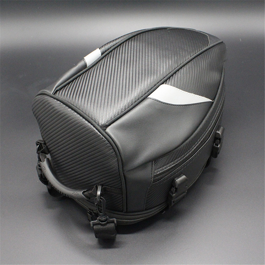 Black Motorcycle Luggage Bag Rear Seat Helmet Pack Hand ...