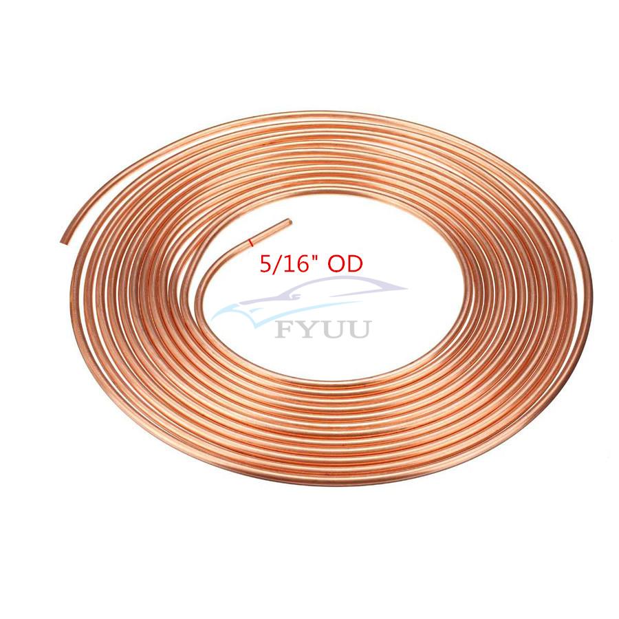 1PSC 5/16" Copper Nickel 25 FT Brake Fuel and Trans Line/Tubing Cupro