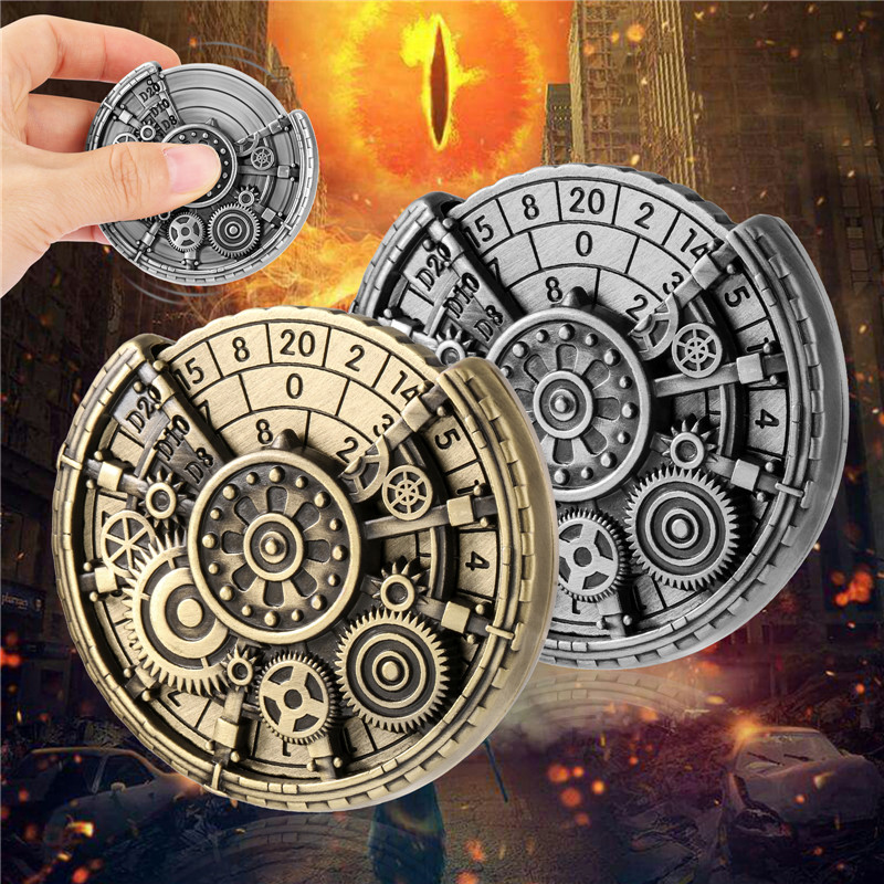 Jeu De Roulette Dés DND En Métal, 7-en-1 Métallique Engrenage Spinner