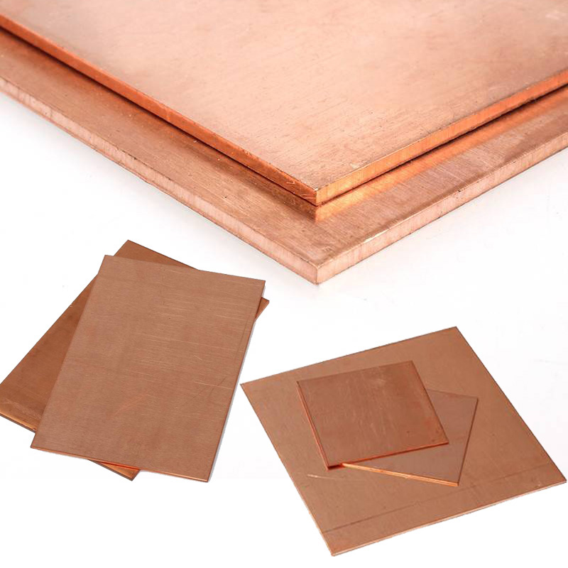 0.8/2/5mm High Purity T2 Copper Sheet Plate Conductive 200x200 100x100