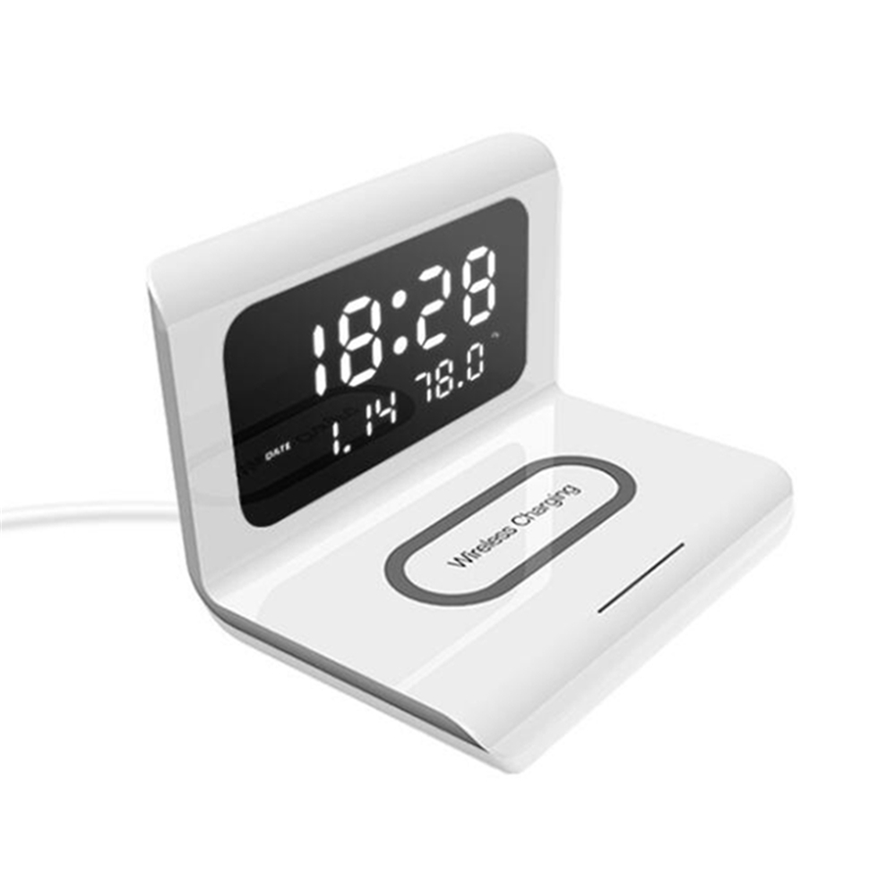 Digital Alarm Clock with Wireless Charging 2 in 1 Wireless Charger Fast  Wireless