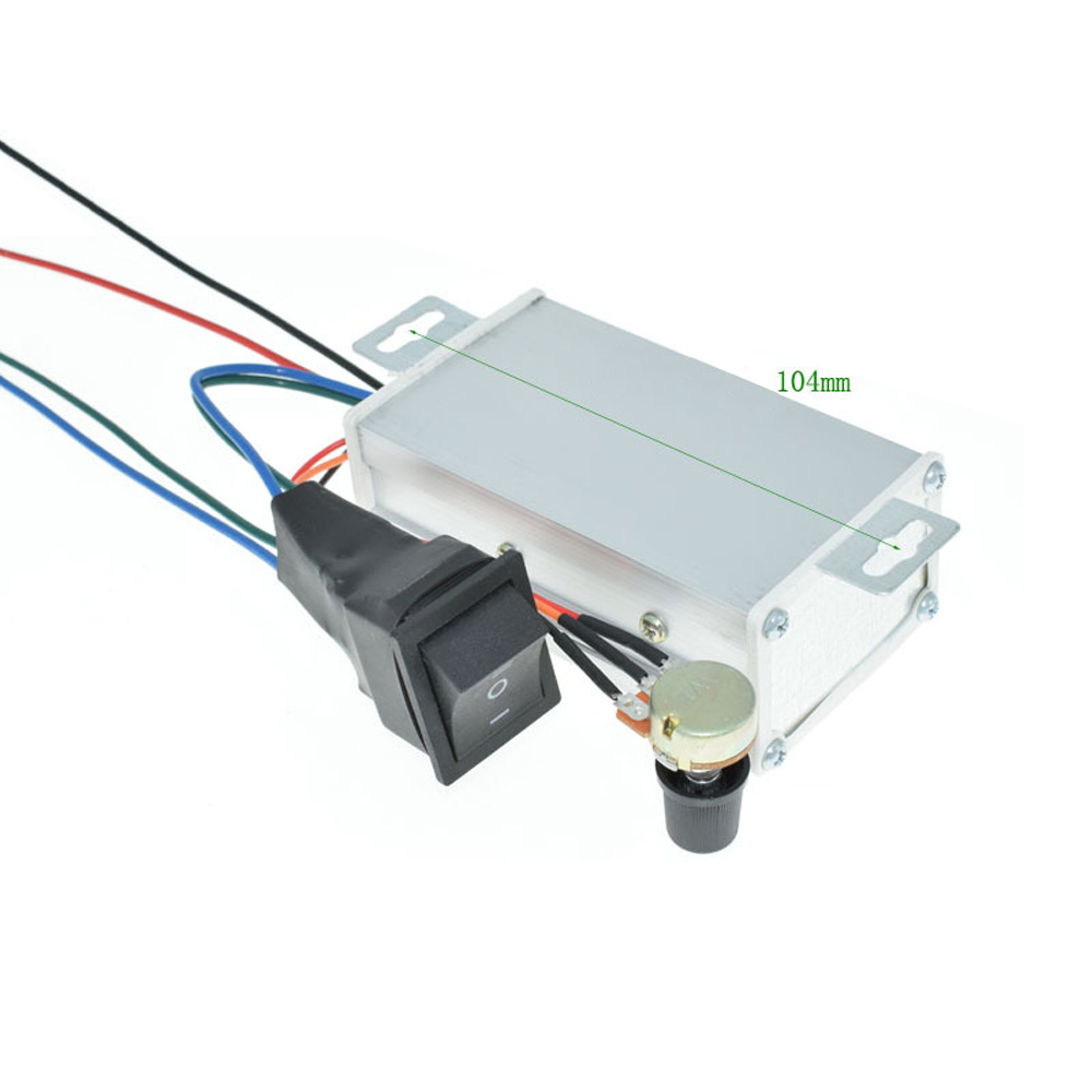 HJTOOK DC Motor Speed Controller – 9-60V 20A 1200W PWM, Forward/Reverse Switch, Potentiometer Control For Brush Motors