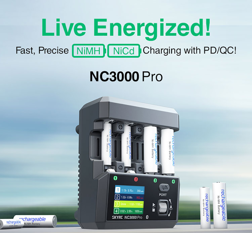 SkyRC NC3000 Pro NiMH NiCd Battery Charger LED APP Control
