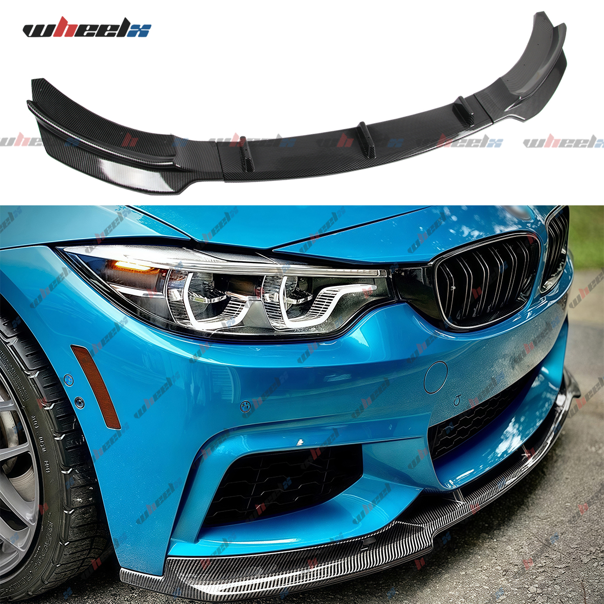V Style Carbon Fiber Front Bumper Lip For BMW F32 F33 F36 4 Series