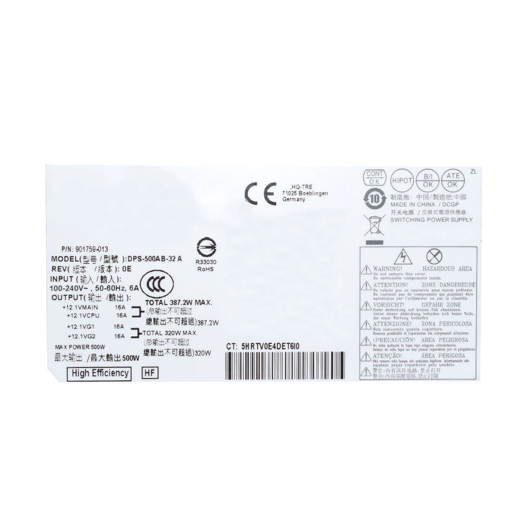 500w for HP DPS-500AB-32 A Z2 G4 800 880 G3 901759-013 Power