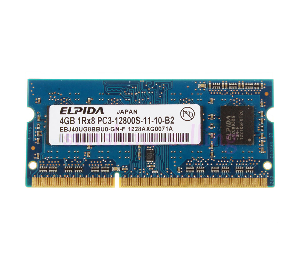 Elpida 4 GB DDR3 1RX8 PC3-12800S 1600mhz 204pin SODIMM