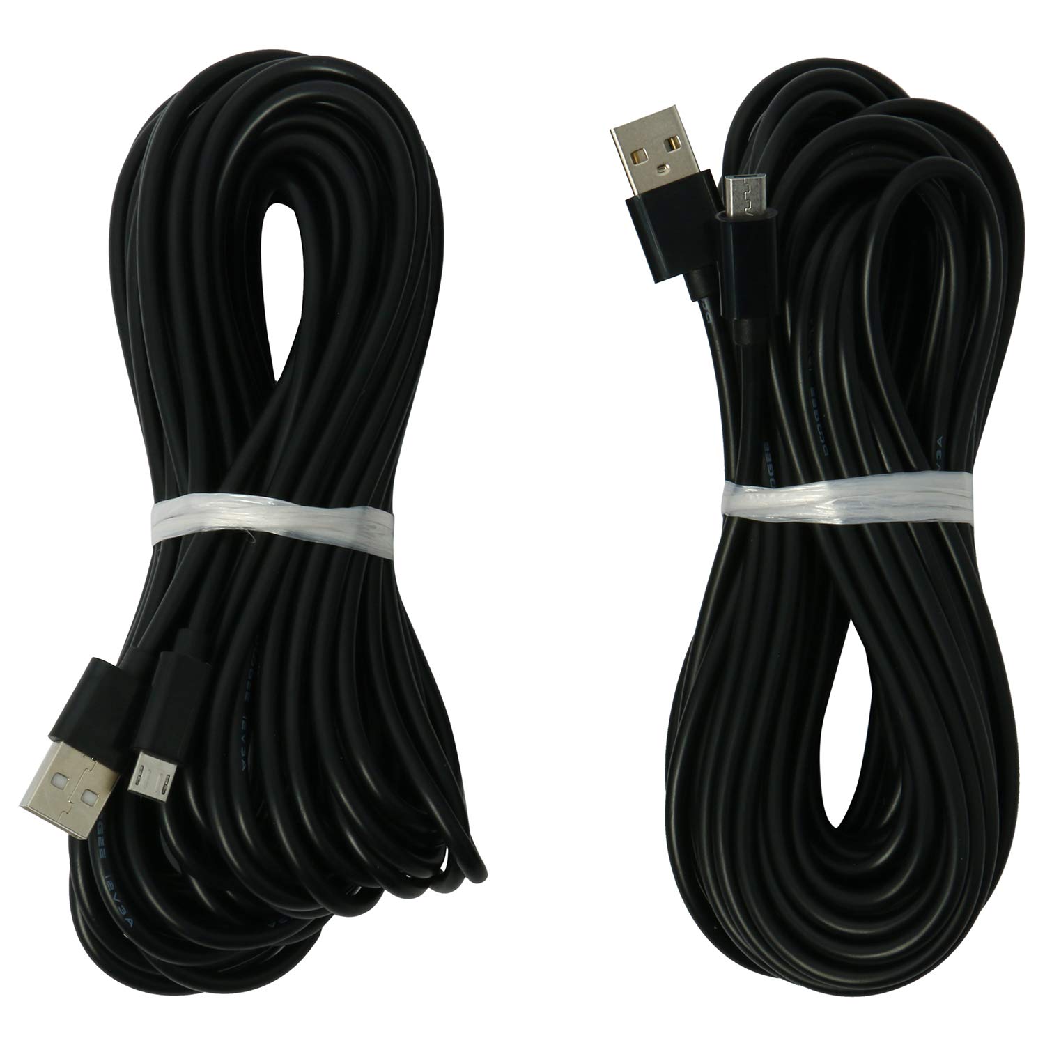 2 Pack 33Ft Micro USB Extension Power Cable for Home Security Camera