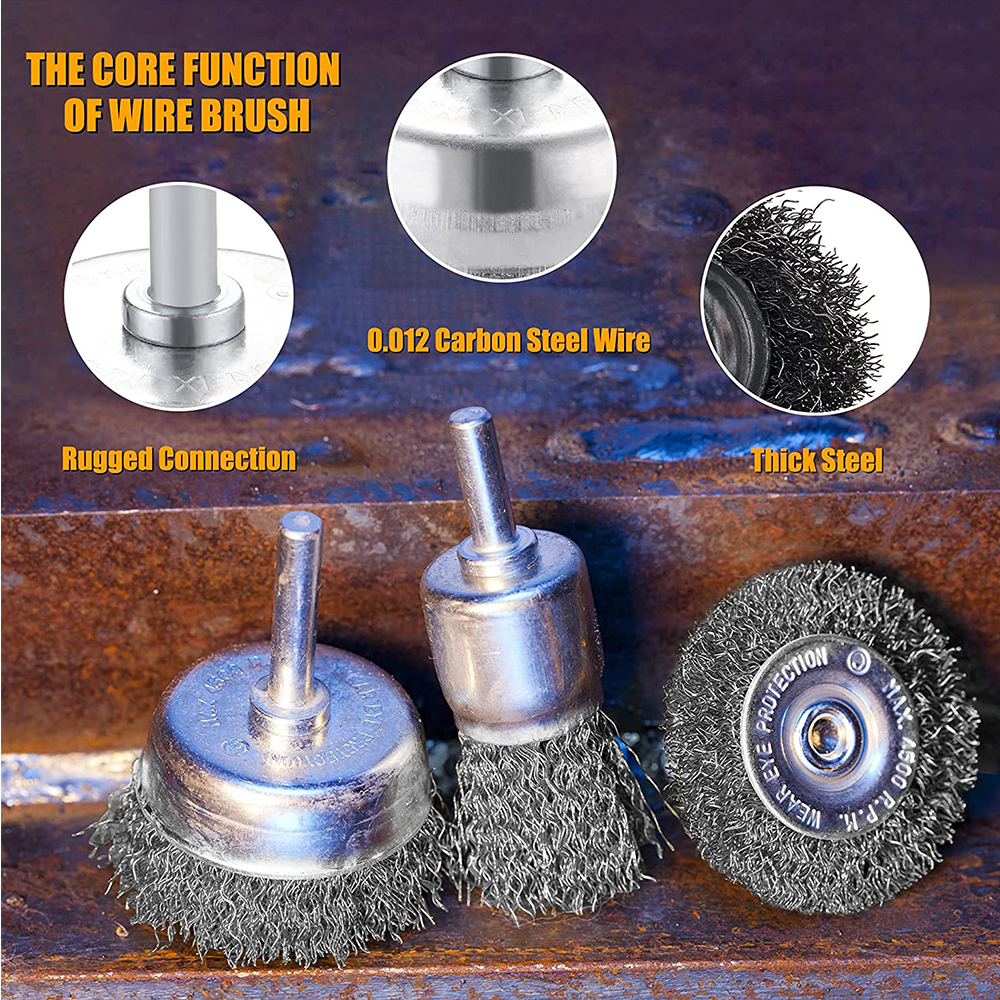 10 Pcs Wire Brush For Drill, Coarse Carbon Steel Sierra Leone