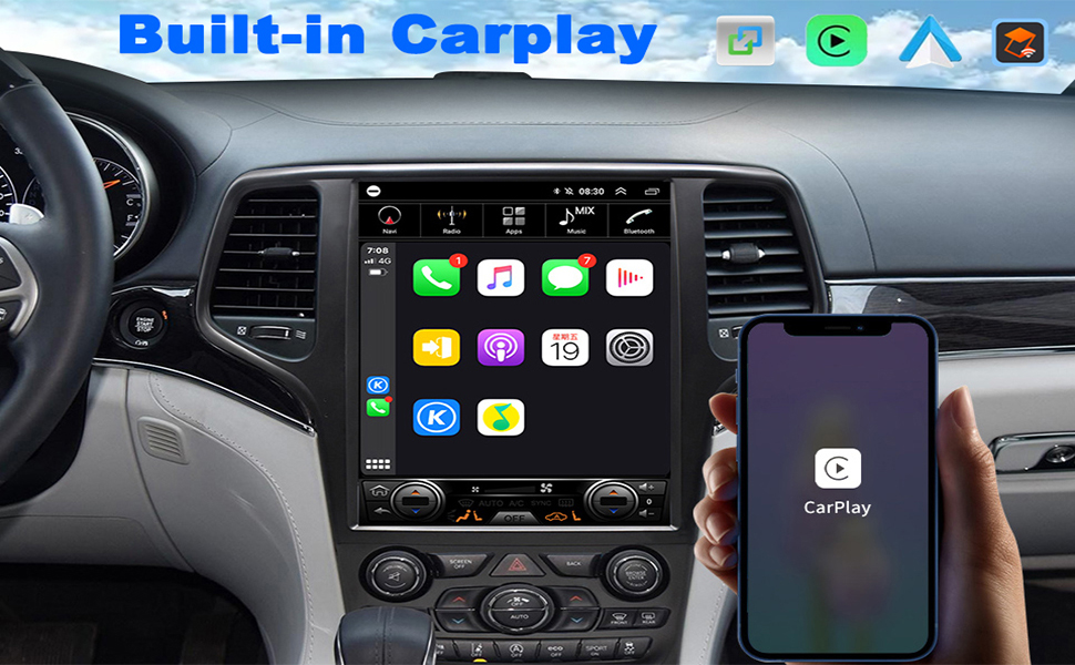 Car Stereo Radio in Dash Fit for Jeep Grand Cherokee 2014 to 2020