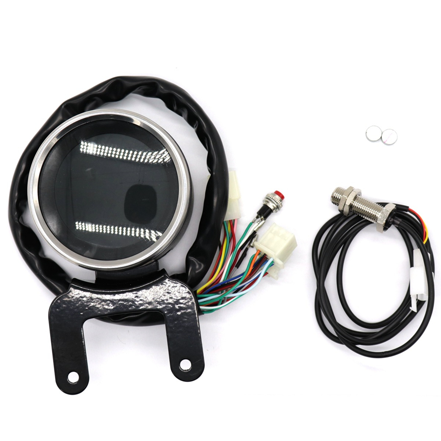 Universal Round Digital Motorcycle Speedometer Odo Tacho