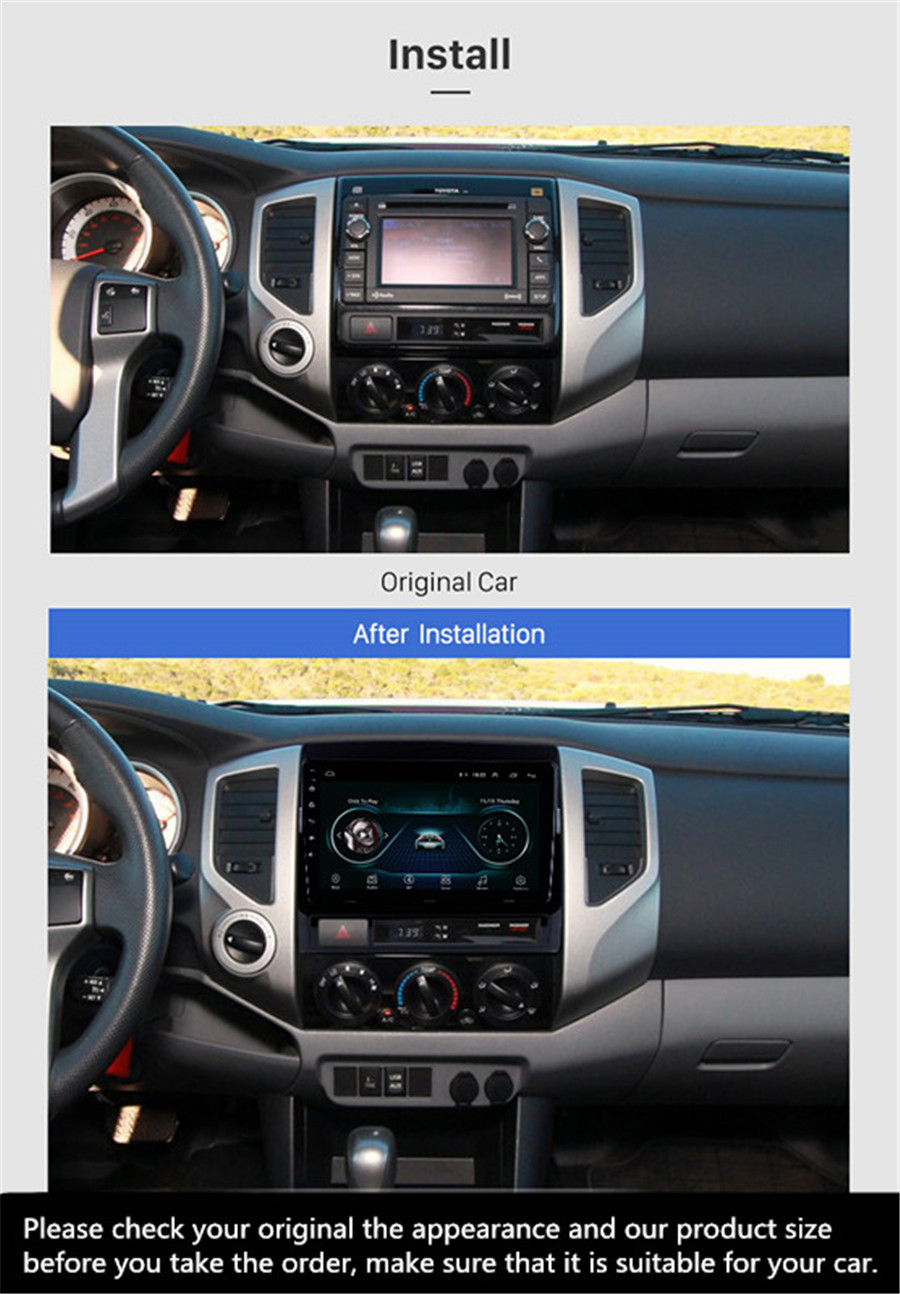 Details about   9" Android 10 Car Radio Stereo GPS Navi MP5 2+32GB for Toyota Tacoma Hilux 05-13
