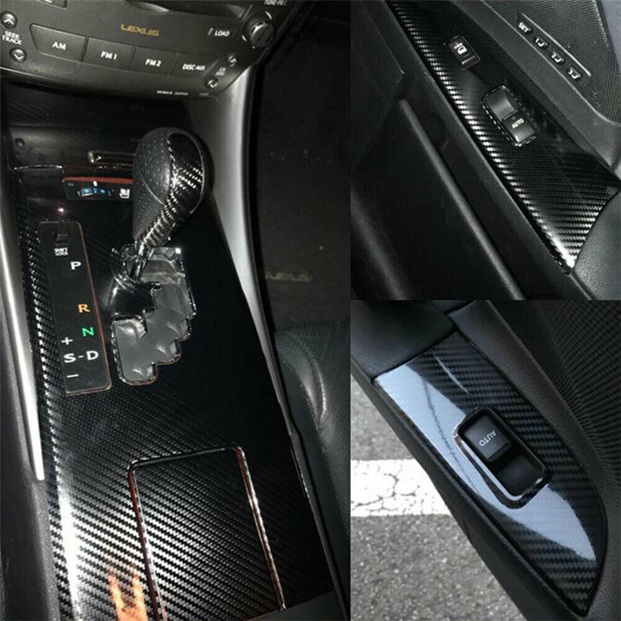 Gloss Carbon Fiber Gear Door Panel Trim For Lexus IS250 IS300