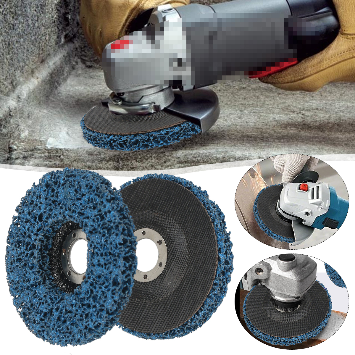 5 Pz Poly Strip Wheel Disc Paint Strumento di Rimozione Clean Quality Angle Grinder Dischi viola + oro 100mm 60