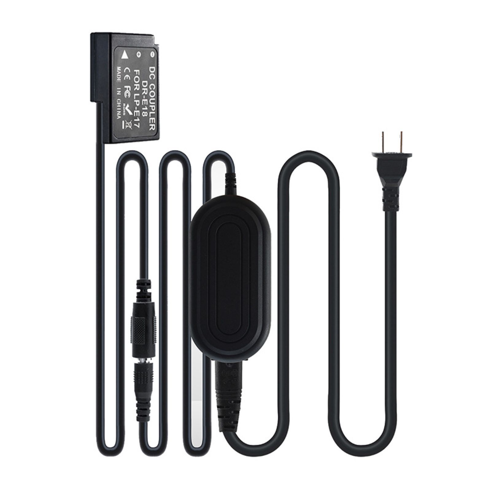 AC Power Supply Adapter for LP-E17 Dummy Battery DR-E18 Coupler