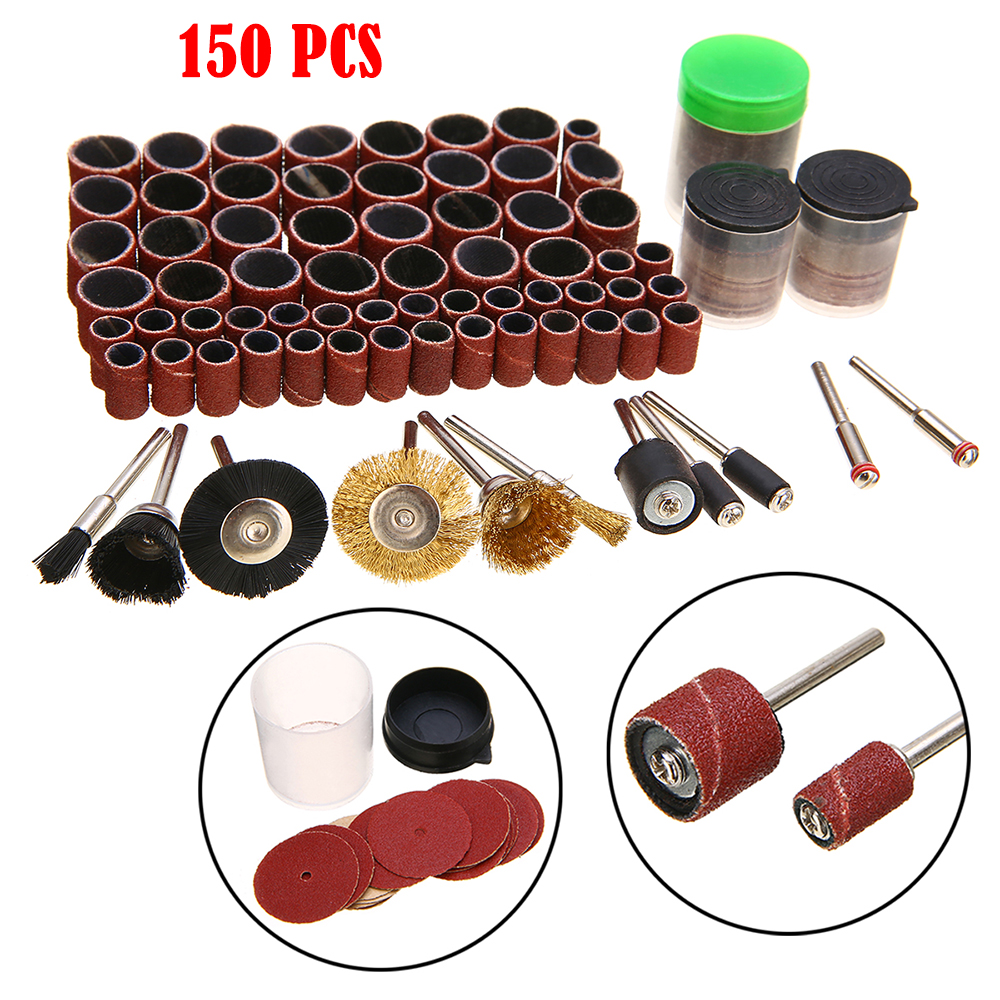 150Pcs//Set Rotary Power Tool Fits 1//8/" Shank Sanding Polish Accessory Bit