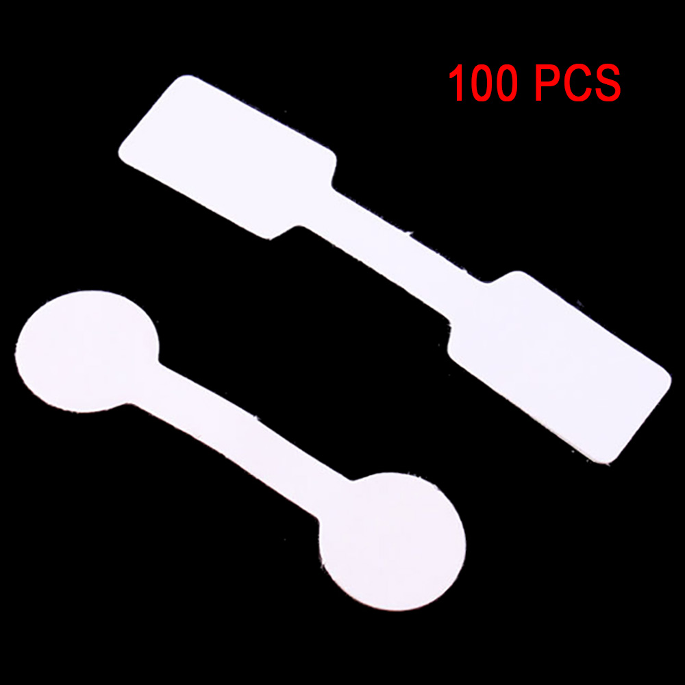 100 PCS White Price Sticker Tags Jewelry Round Or Square Dumbbell Labels New