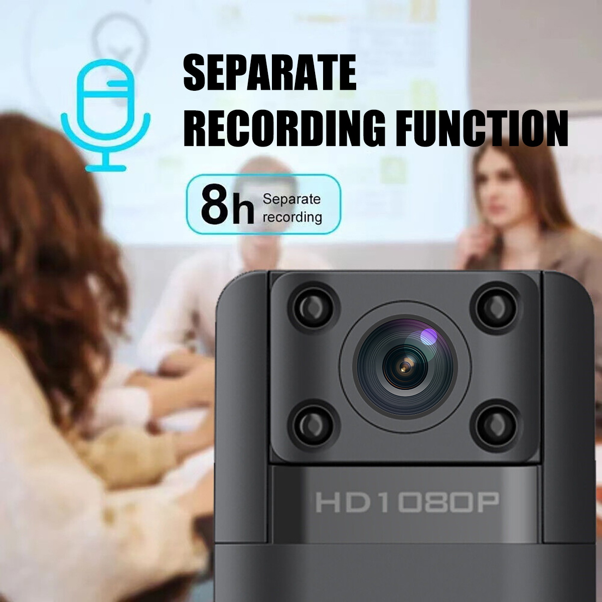 Mini Telecamera Wireless WiFi 1080p Nera – Videocamera Spia Con Supporto Magnetico – Micro E Nascosta