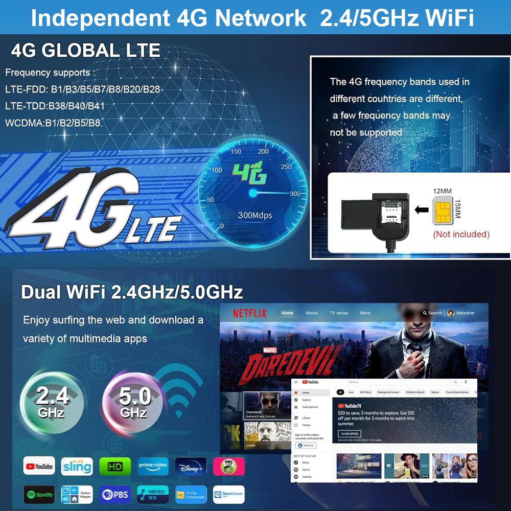 4G Octa-Core 1Din Android 13 Car Stereo Radio