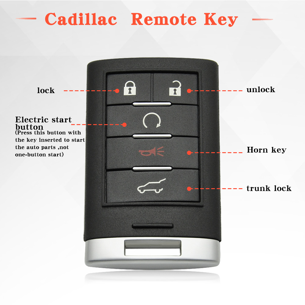 DUNSIHUI Replacement Key Fob Remote For 2010-2015 Cadillac SRX - 3 Button 315MHz (NBG009768T) - View #8