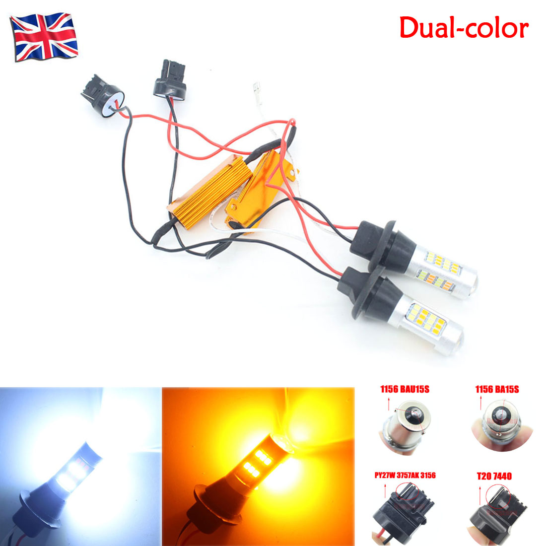 1 x 3156 T20 7440 LED Bulb Brake Indicator Light Socket Wire Adapter Replacement