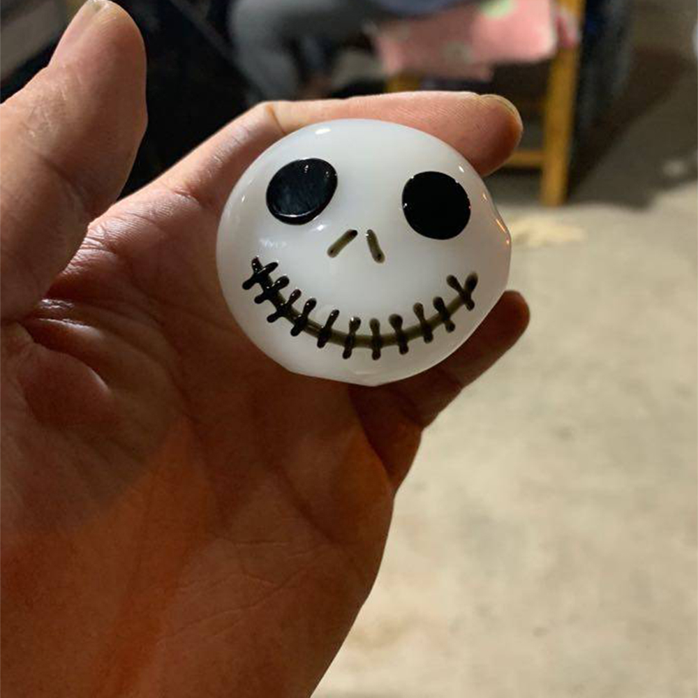 Collectable Big Head Aspiral Tobacco Halloween Smoking Pipe Thick Glass