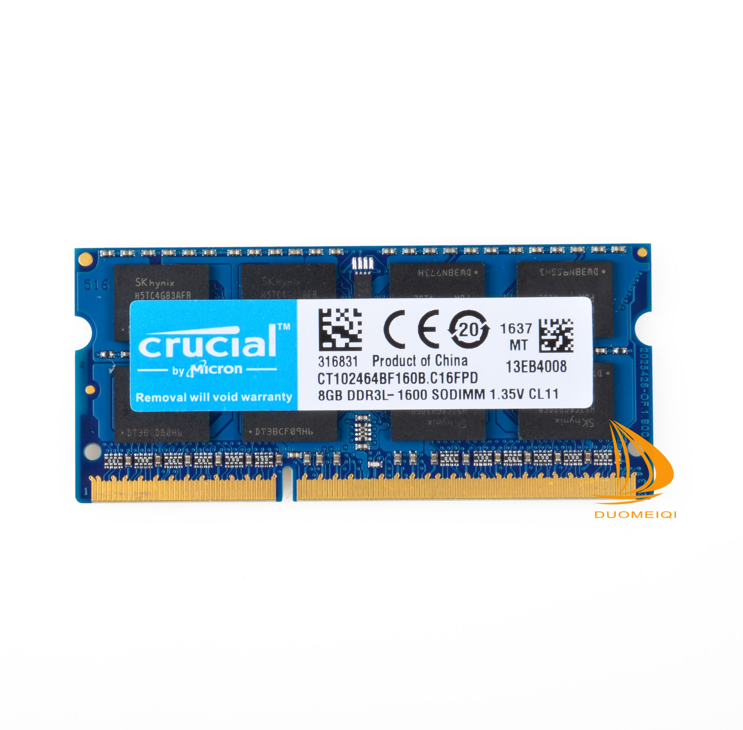 Crucial 16GB DDR3L SODIMM RAM Kit (2x8GB) – PC3L-12800, 1600MHz, 204-Pin Laptop Memory