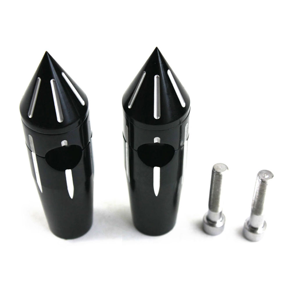 HK MOTO 1 inch Spike Handlebar Risers for Harley Cruisers Choppers Metrics Victory CHROMED
