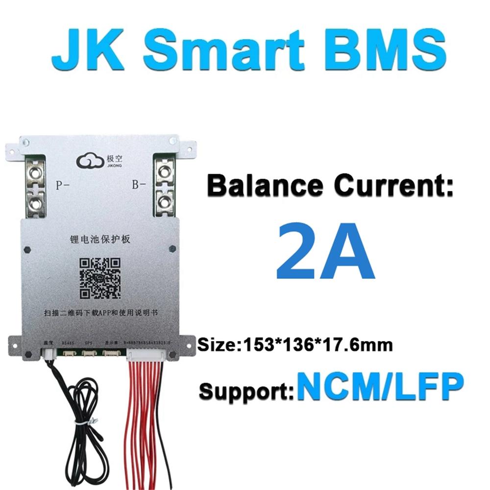 JK BMS Smart BMS w/Heat RS485 2A Active Balance 4-8S 200A Lifepo4