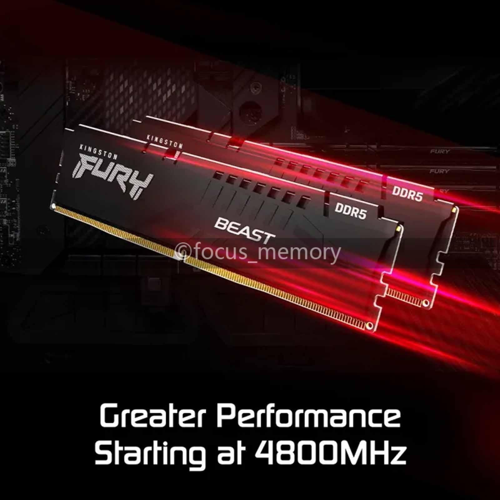 Kingston FURY Beast 32GB (2x 16 GB) PC5-41600 DDR5 5200MHz Desktop 