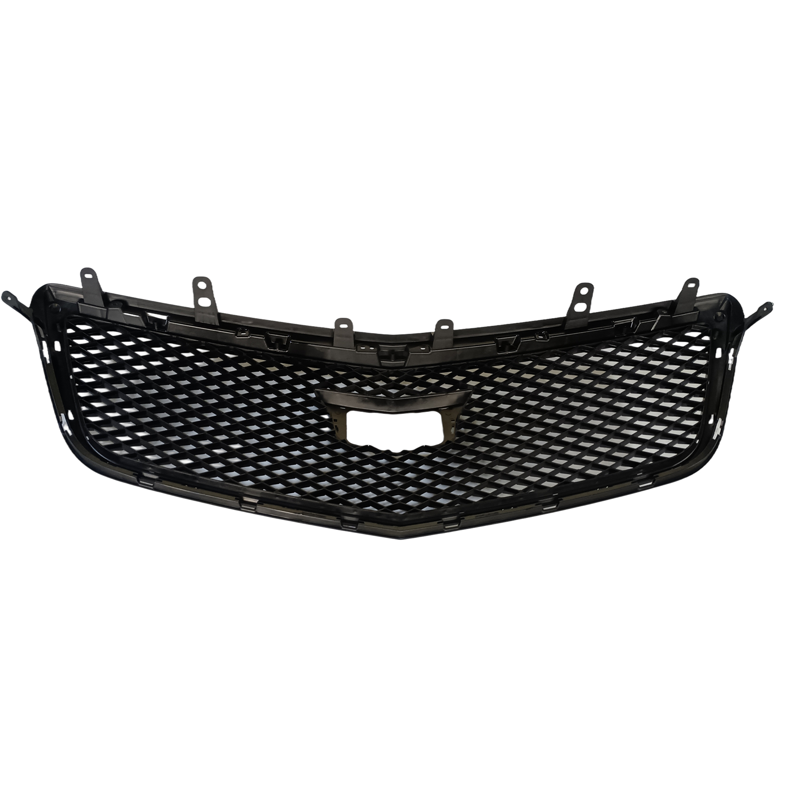 Direct Replacement Front Upper Bumper Grille For 2015-2019 Cadillac ATS – Gloss Black, OE Spec (22879627, 22879629)