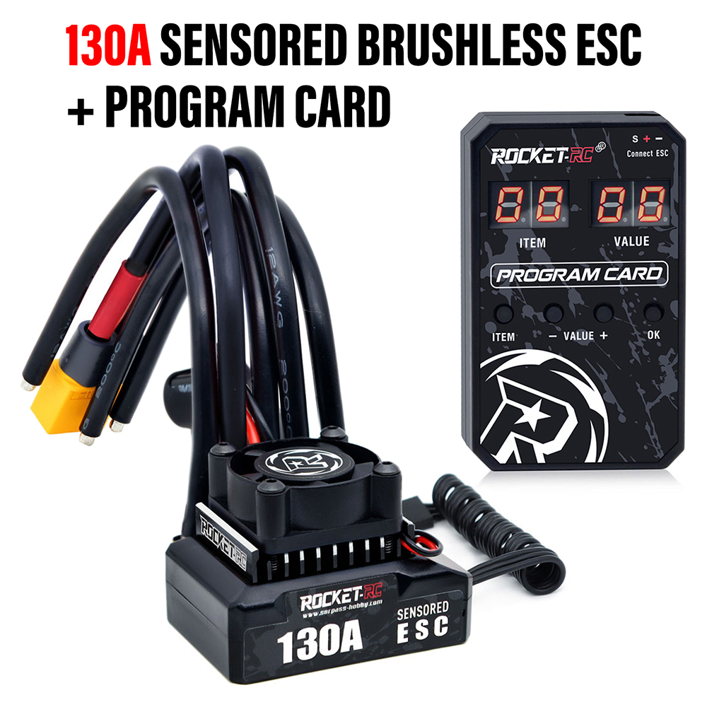 New ROCKET-RC 130A Brushless ESC Program Card for 1/10 RV Car 380