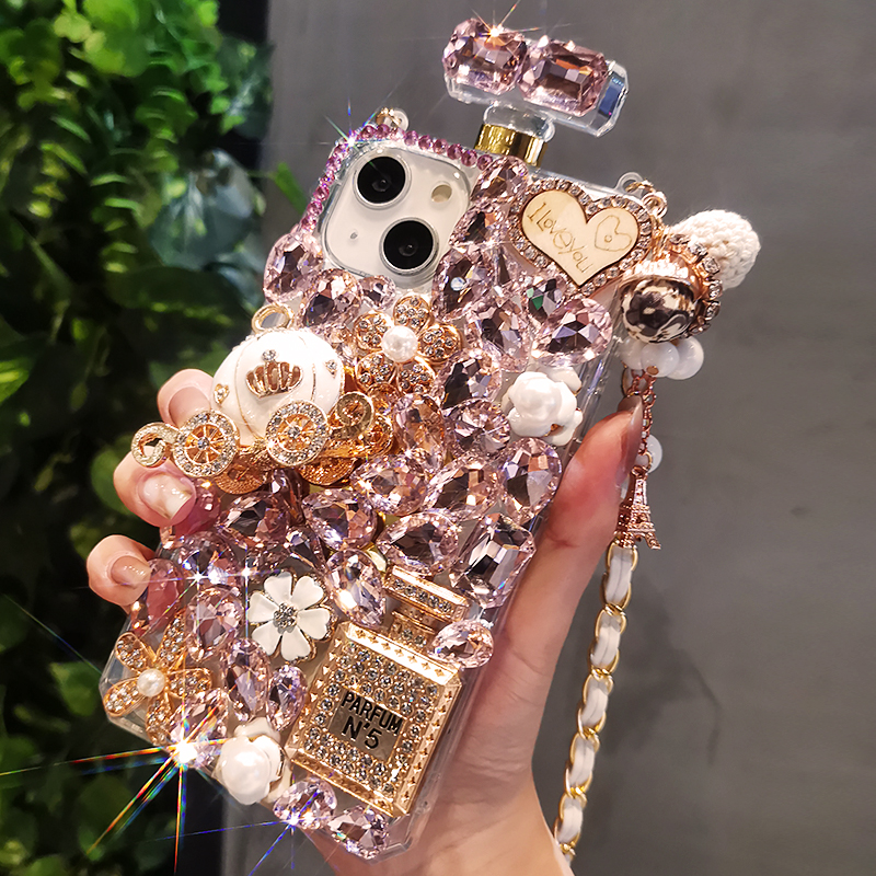Bling Sparkle Diamond Perfume Bottle Case Cover For iPhone 14 13 12 11 Pro Max e
