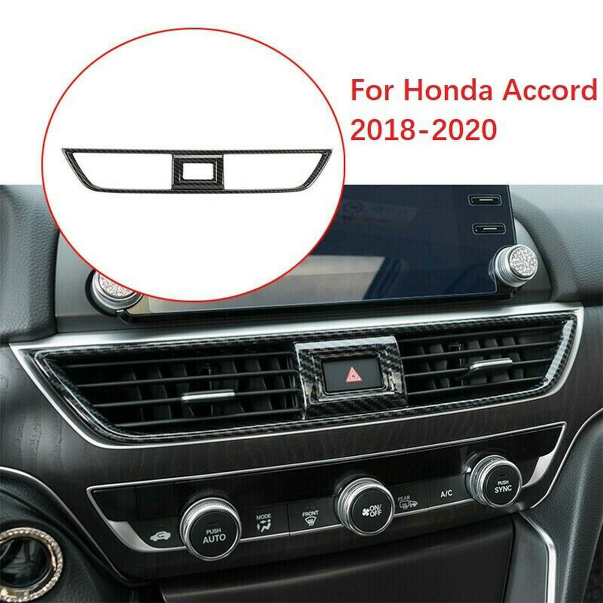 Glossy Black Gear Shift Switch Button Guard Cover fit For Honda Accord 2018-2020