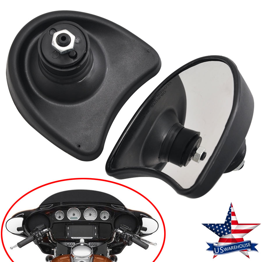 Black Fairing Mount Mirrors For Harley Ultra Classic Electra TRI Glide 1996-2013