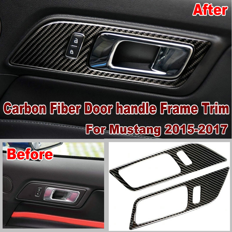 2pcs Carbon fiber door inside Air outlet Trim for Ford Mustang 2015-2017
