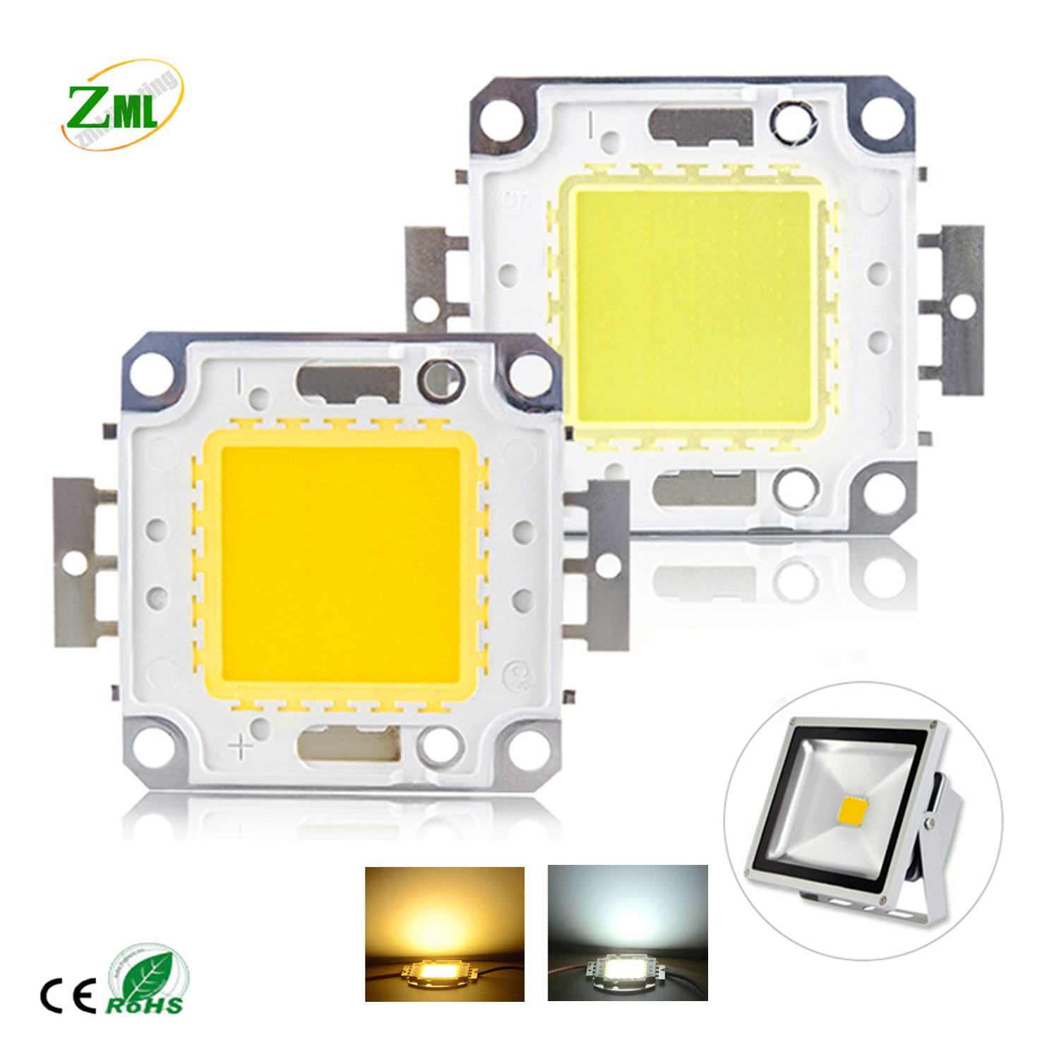 LED COB Chip 12V/36V 10W 20W 30W 50W 70W 100W Cool/Warm White for